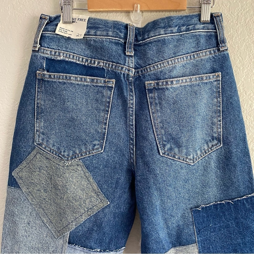 NEW Free People We The Free Bare With Me Jeans Patchwork denim - Picture 11 of 12